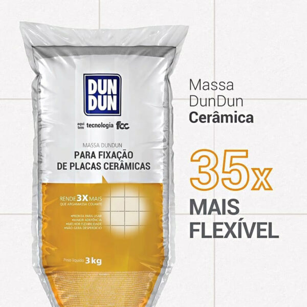 Kit 2 Massas Dun Dun 3kg Fixação de Cerâmicas e Porcelanatos - Imagem 3