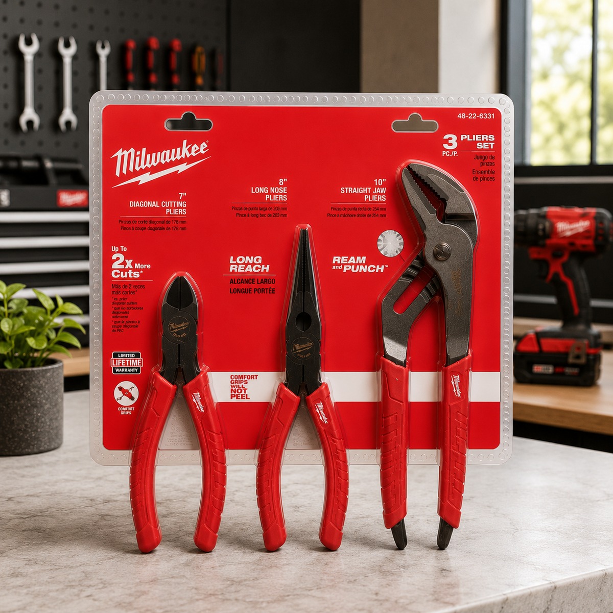 Kit De Alicates Milwaukee Com 3 Peças 48-22-6331 - Imagem 2
